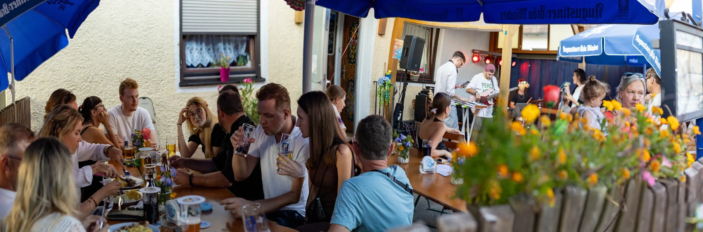 Der Biergarten von oben