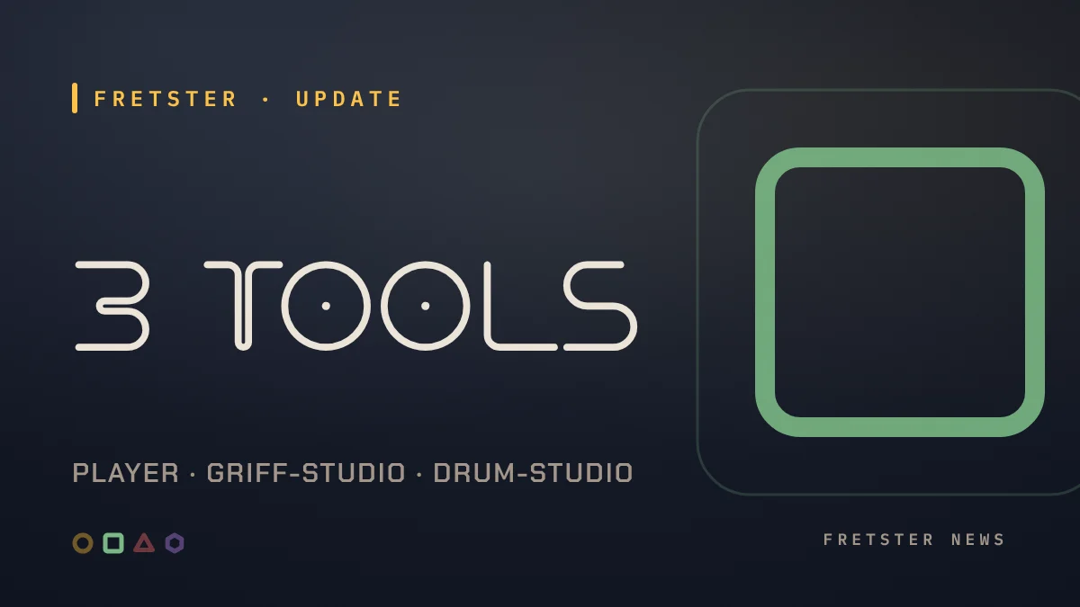 Drei neue Mini-Tools: Noten-Player, Griff-Studio und Drum-Studio